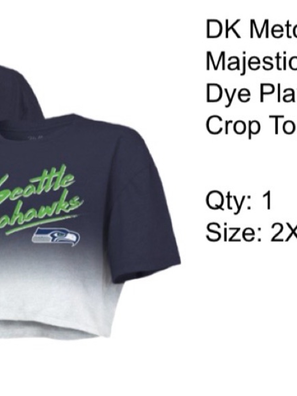 DK Met Majestic Seattle Seahawks Navy & Gray Crop Top